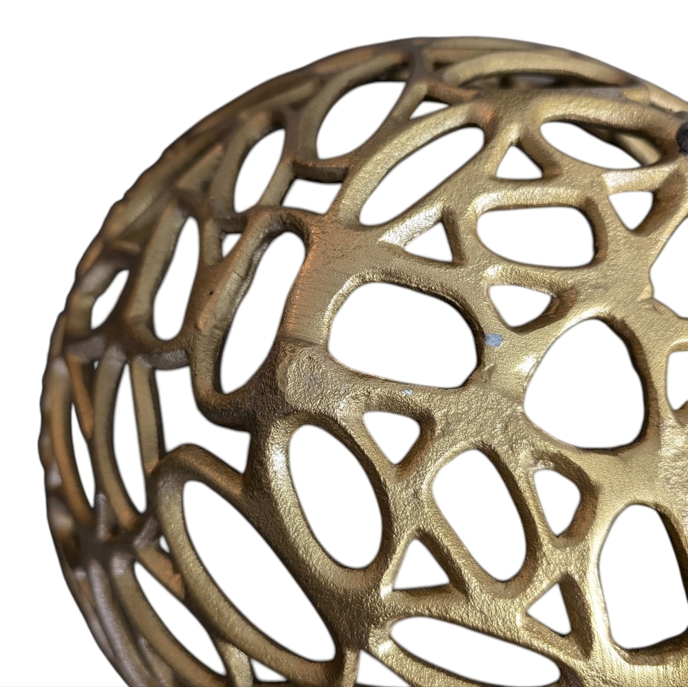 Decorative Contemporary Gold Painted Bowl Shiny Metallic Colored Bowl Home Decor - Picture 7 of 13